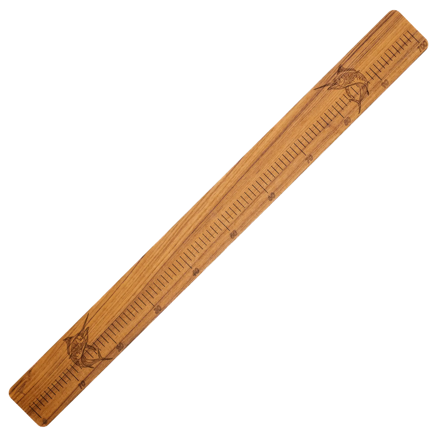 Laser-Engraved Teak Fish Ruler, Marlin (50cm, 80cm, 100cm)