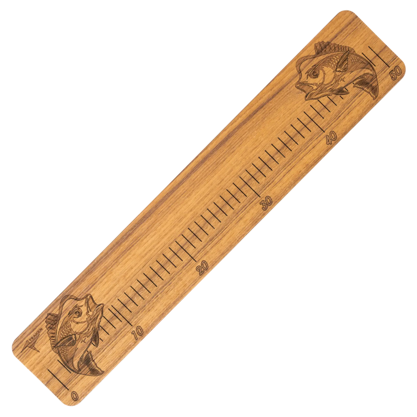 Laser-Engraved Teak Fish Ruler, Snapper (50cm, 80cm, 100cm)