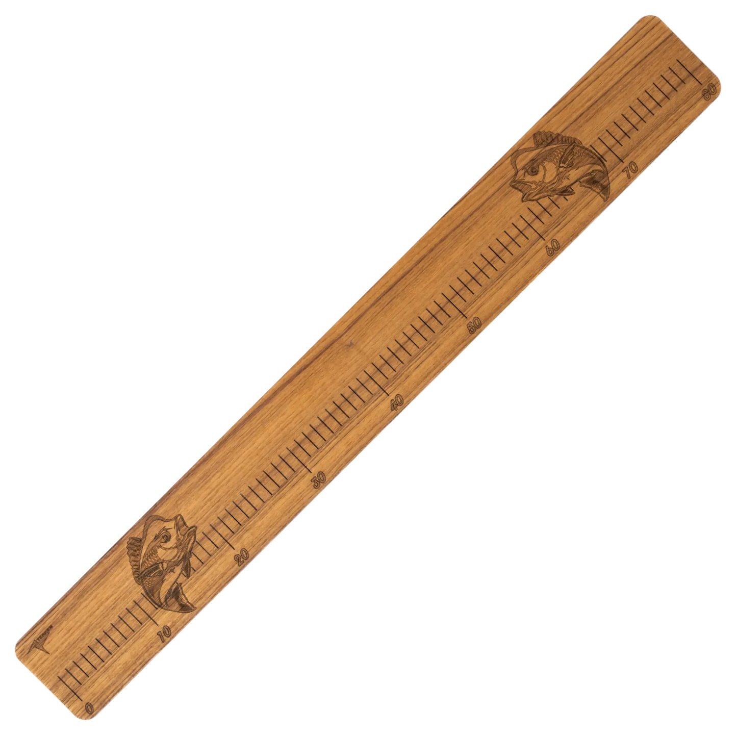 Laser-Engraved Teak Fish Ruler, Snapper (50cm, 80cm, 100cm)