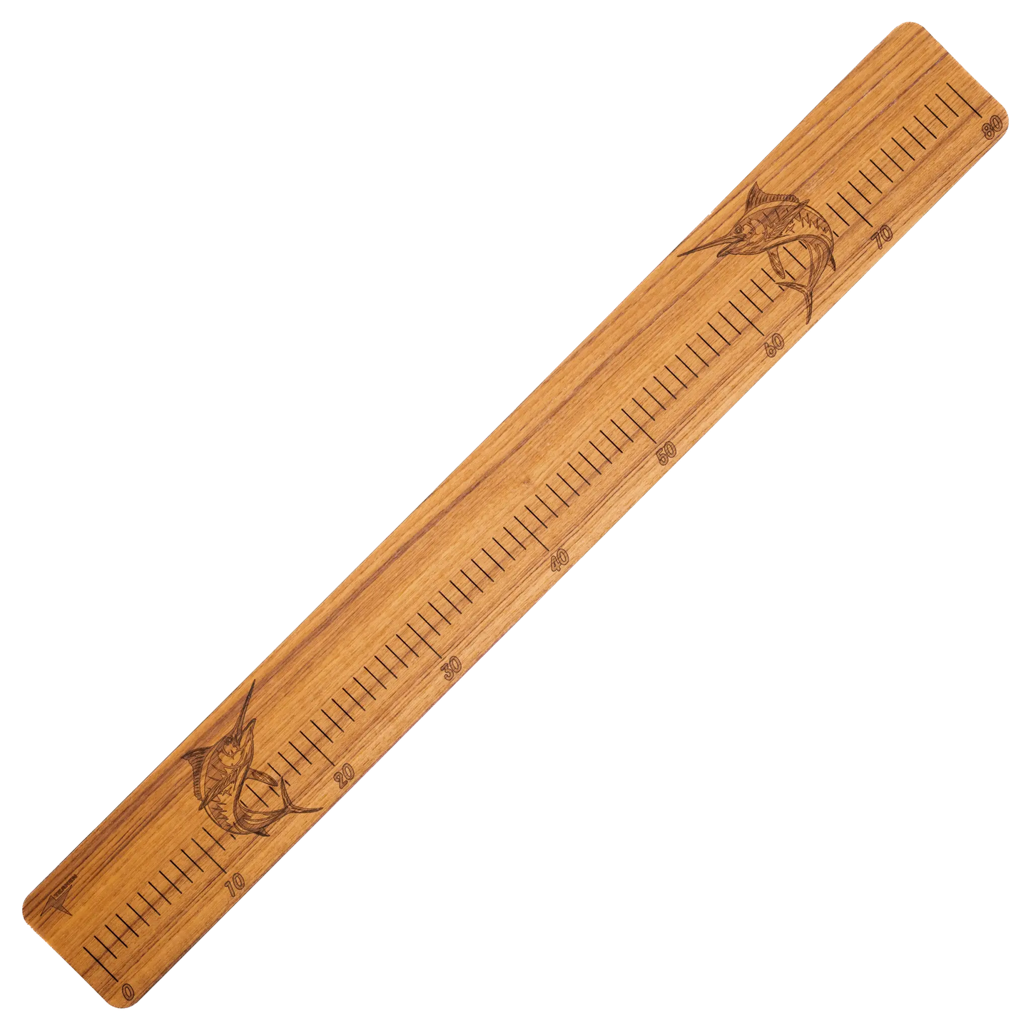 Laser-Engraved Teak Fish Ruler, Marlin (50cm, 80cm, 100cm)
