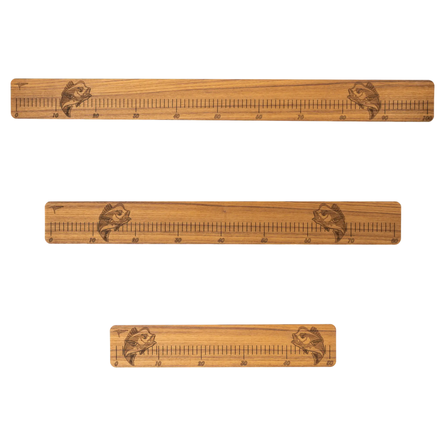 Laser-Engraved Teak Fish Ruler, Snapper (50cm, 80cm, 100cm)