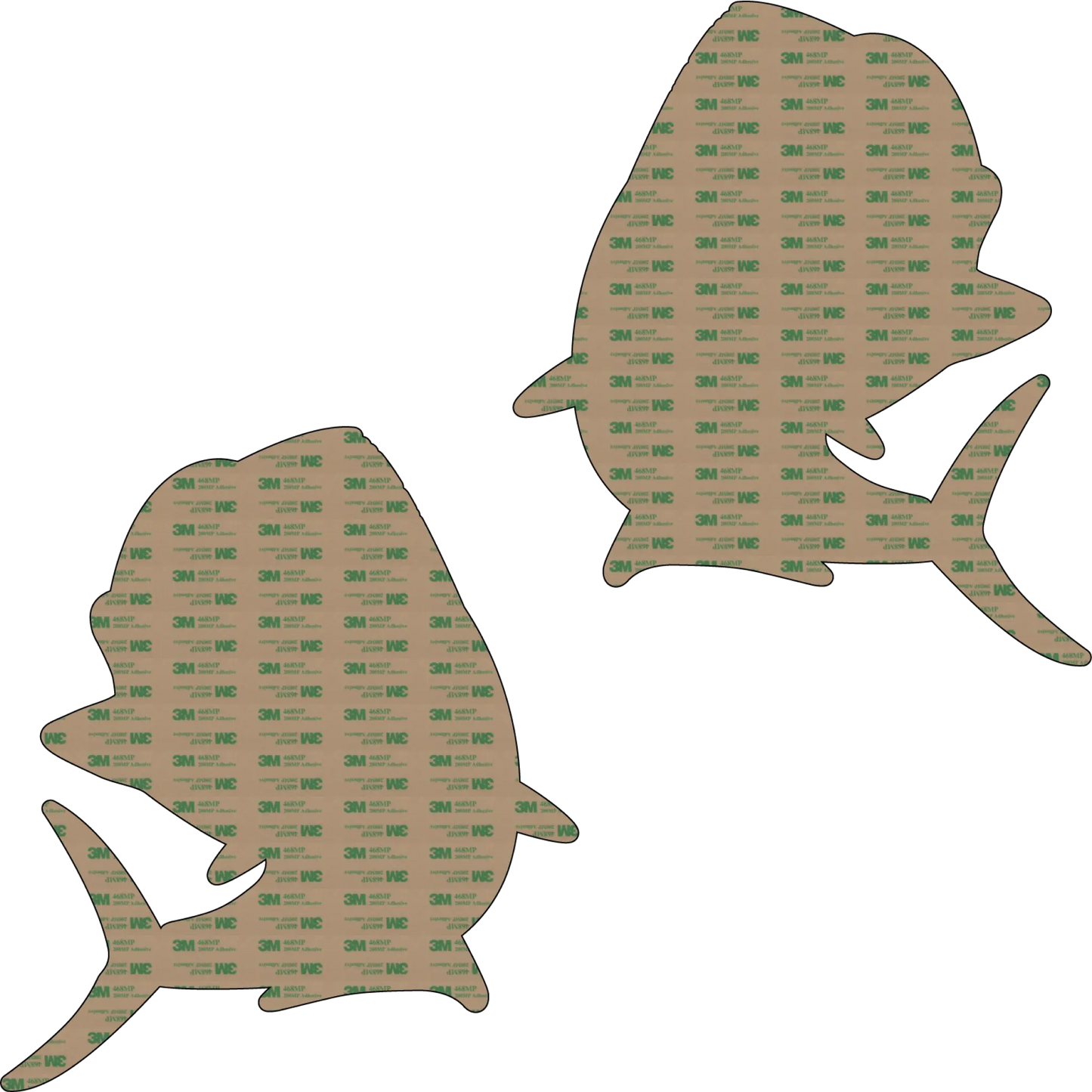 Laser-Engraved Teak Fish Sticker/Decal, Mahi Mahi