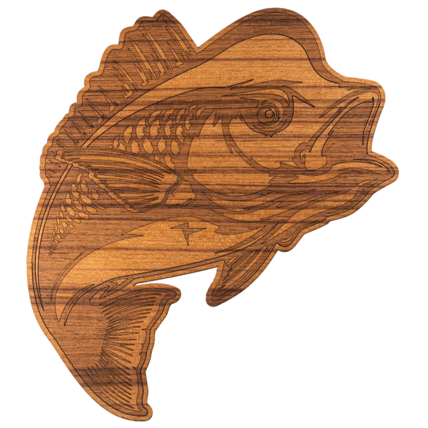 Laser-Engraved Teak Fish Sticker/Decal, Snapper