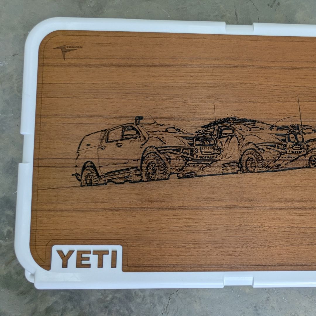 Teak wood YETI Cooler/ ESKY non-slip pad.