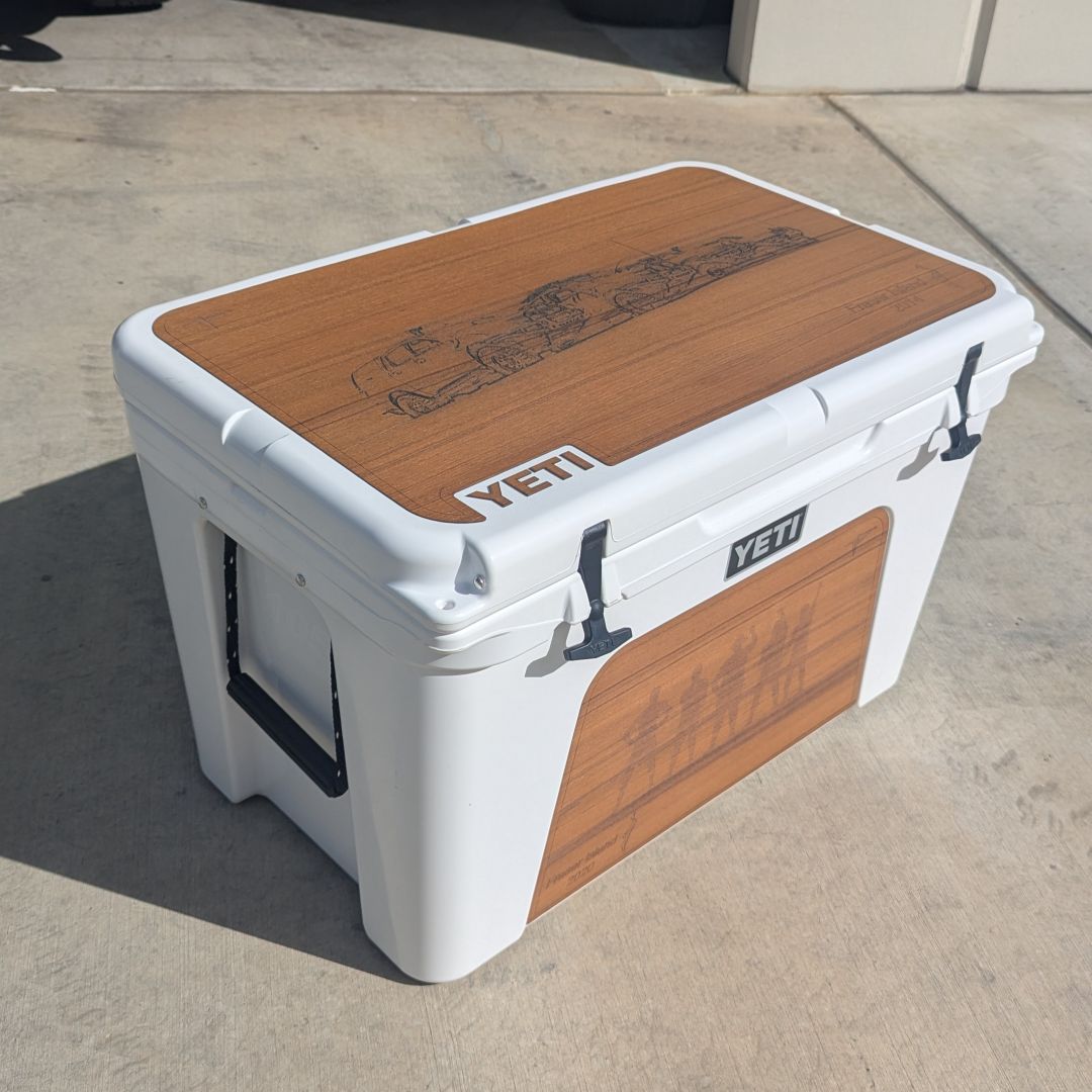 Teak wood YETI Cooler/ ESKY non-slip pad.