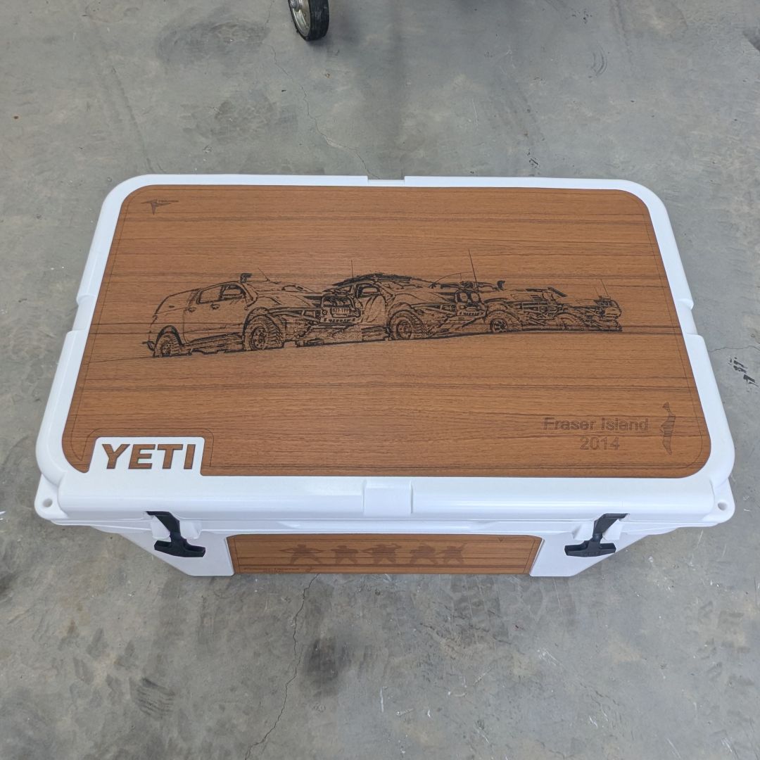 Teak wood YETI Cooler/ ESKY non-slip pad.