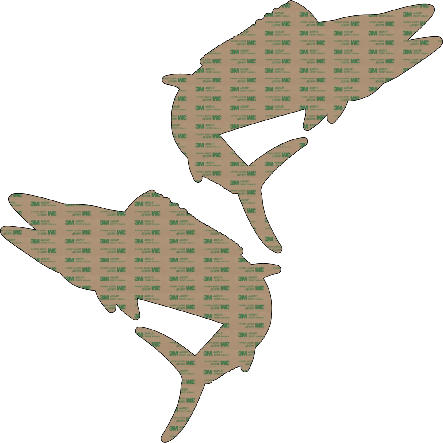Laser-Engraved Teak Fish Sticker/Decal, Wahoo