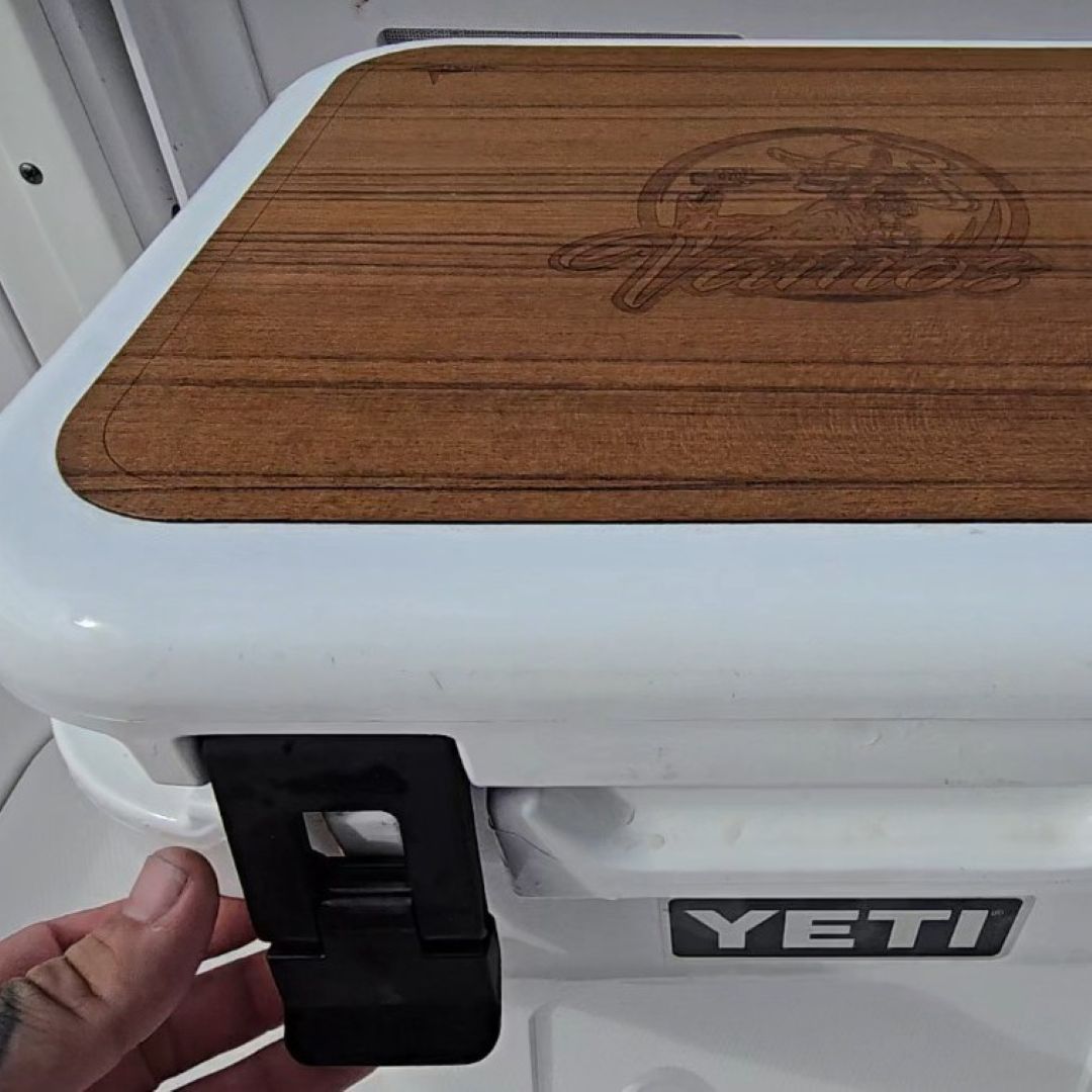 Teak wood YETI Cooler/ ESKY non-slip pad.