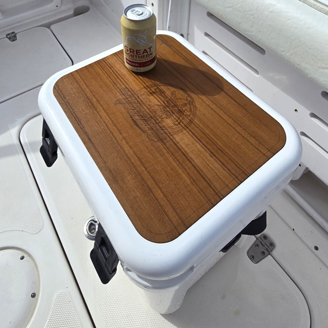 Teak wood YETI Cooler/ ESKY non-slip pad.